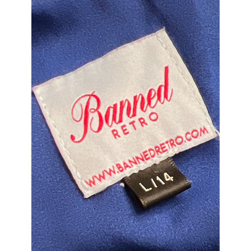 Banned Retro Navy Align Dress Size L/14 - Picture 6 of 11